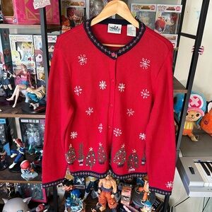 Vintage Northern Reflections Christmas Cardigan Red Women’s L